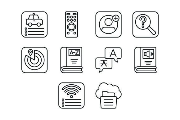 10 Home Screen Apps Outline Icons Bundle: Your Toolkit for Cohesive Design