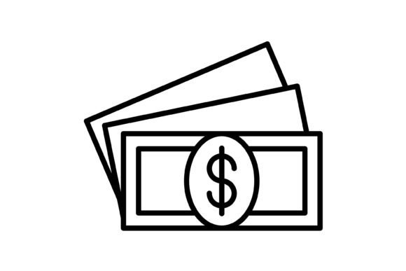 Cash Money Outline Icon: A Versatile Design Asset