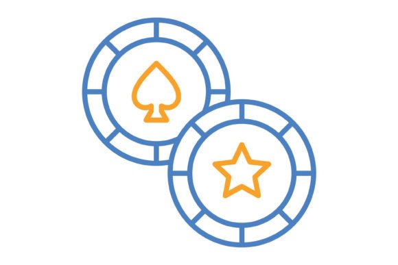 Casino Blue & Orange Line Icon: A Versatile Design Asset