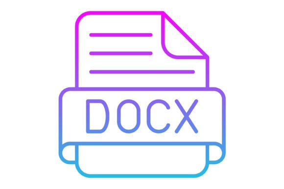 Docx File Line Gradient Icon: A Modern Digital Design Asset