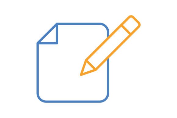 Edit Blue & Orange Line Icon: A Versatile Design Asset
