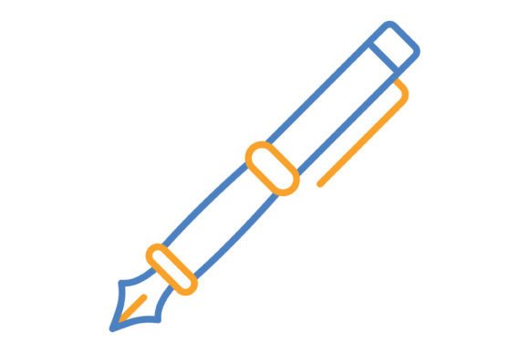 Elevate Your Brand: Using the Fountain Pen Blue & Orange Line Icon