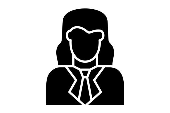 Female Accountant Glyph Icon: Your Design's Professional Edge