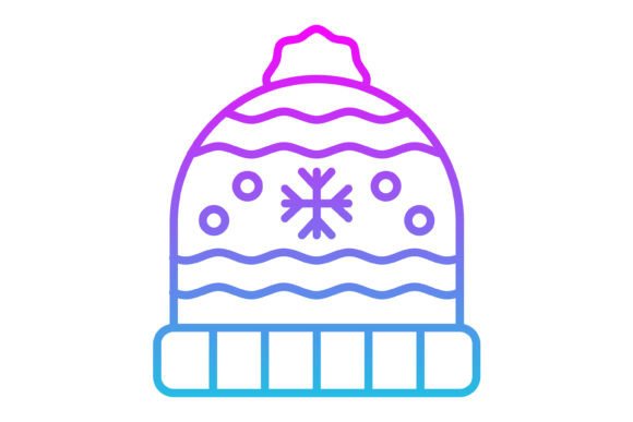 Knit Hat Line Gradient Icon: A Cozy Design Essential