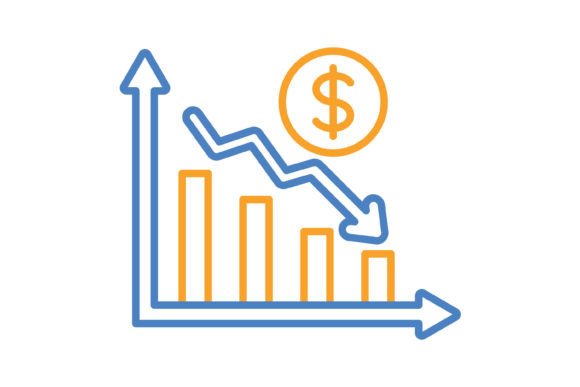 Loss Chart Blue & Orange Line Icon: A Designer's Go-To Asset
