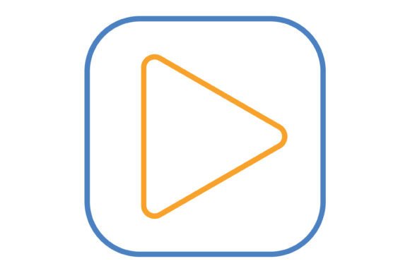 Play Blue & Orange Line Icon: A Design Asset for Modern Projects