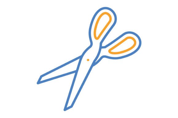 Scissor Blue & Orange Line Icon: A Versatile Design Asset