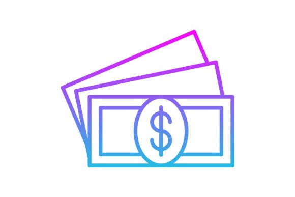 Smart Financial Graphics: The Cash Money Line Gradient Icon