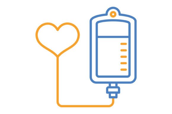 Transfusion Blue & Orange Line Icon: Design Assets for Modern Projects