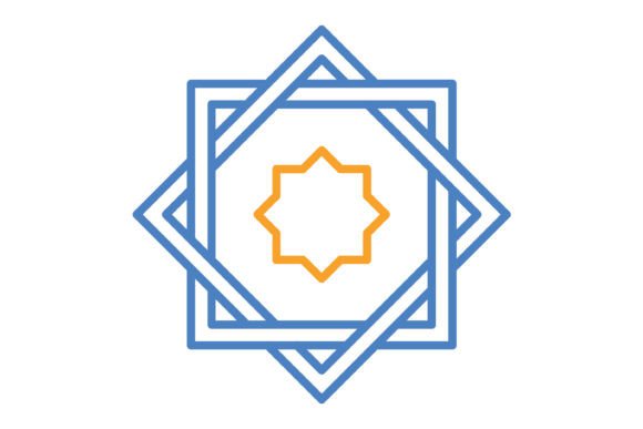 Understanding the Rub El Hizb Blue & Orange Line Icon